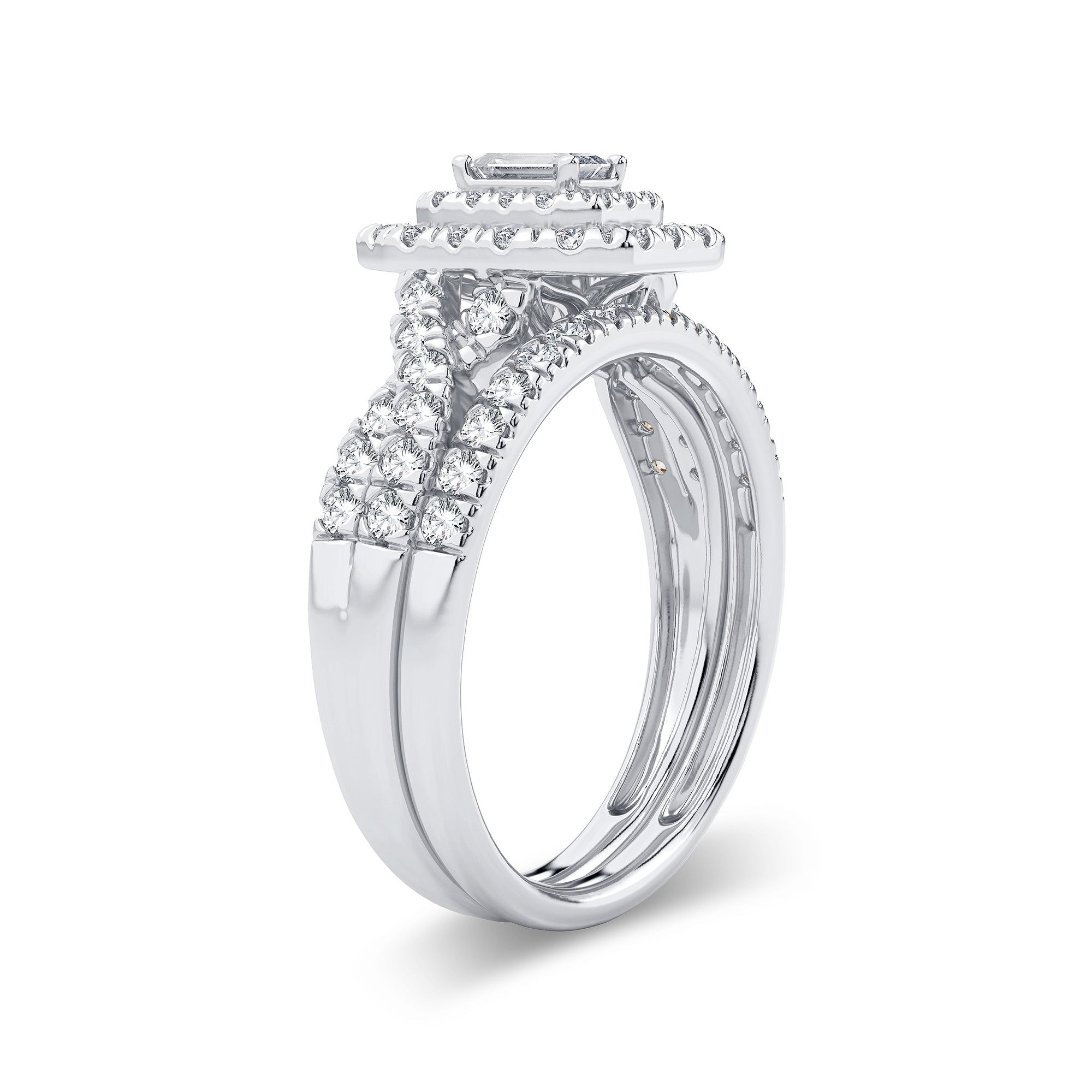 14K White Gold Exquisite 1.00Ct Diamond Bridal Ring
