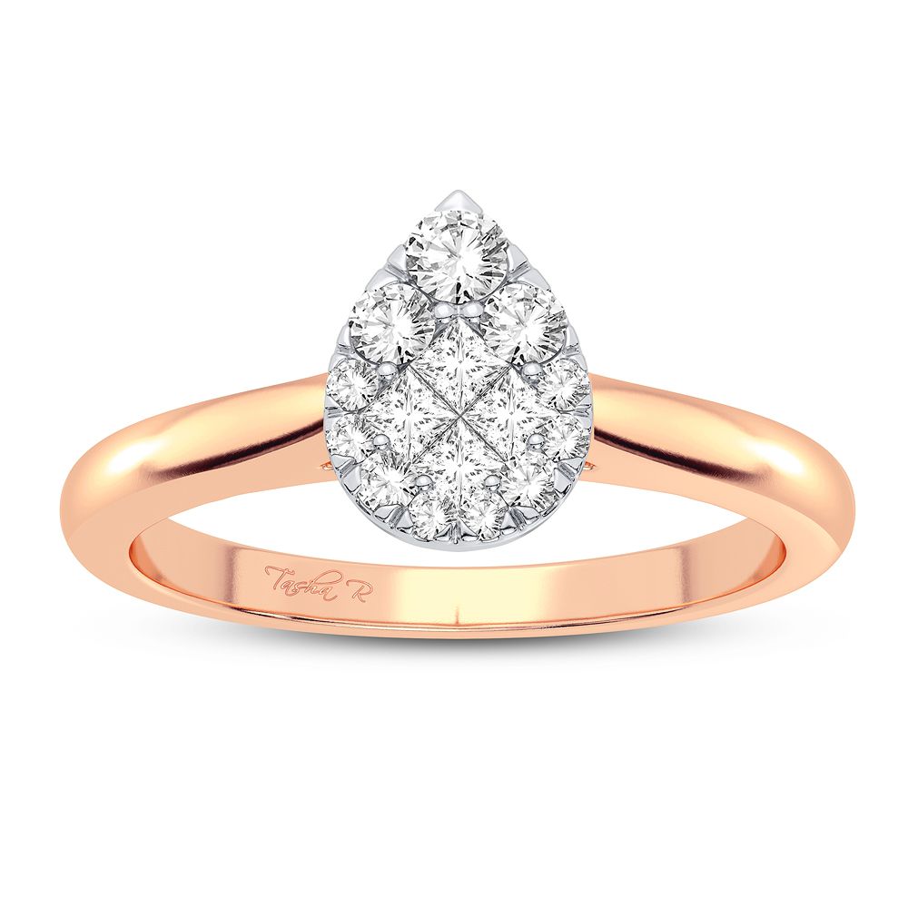 14K Rose Gold Elegant 0.25Ct Diamond Ring