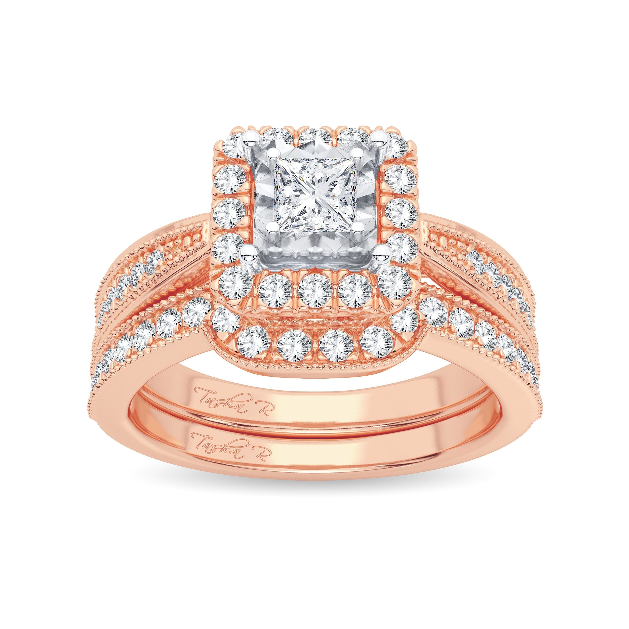 14K Rose Gold Gorgeous 0.75Ct Diamond Bridal Ring