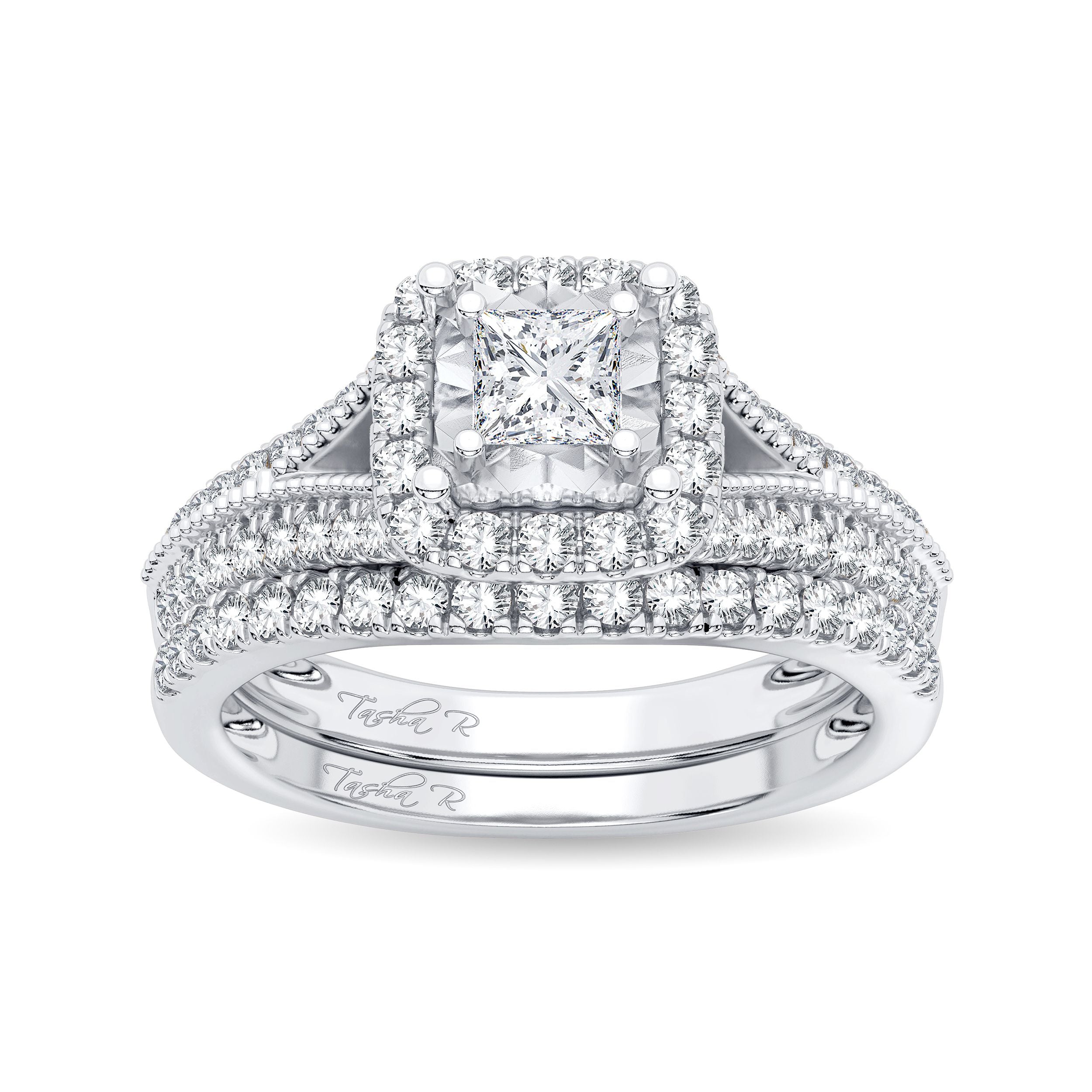 14K White Gold Elegant 0.75Ct Diamond Bridal Ring