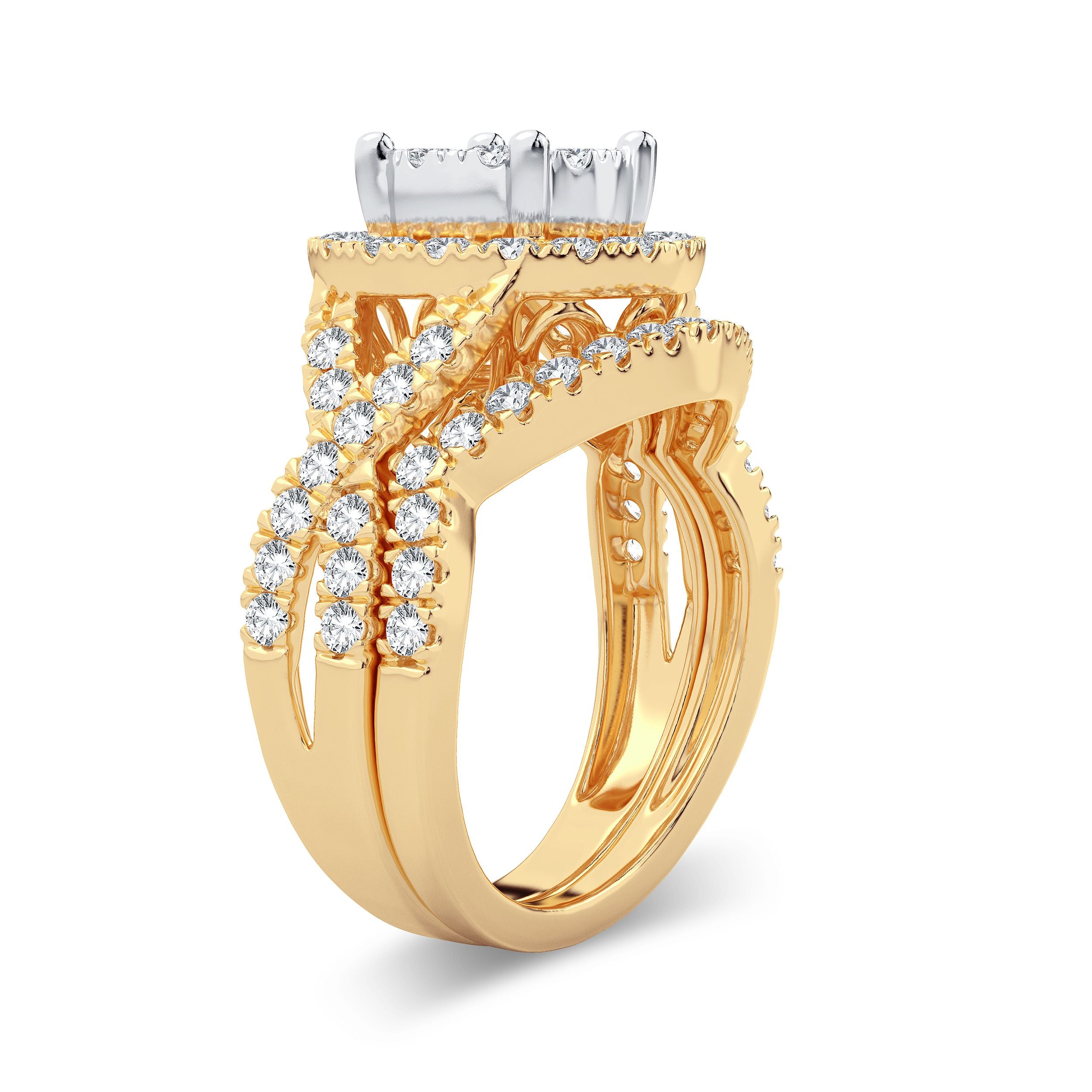 14K Rose Gold Dazzling 1.50Ct Diamond Bridal Ring