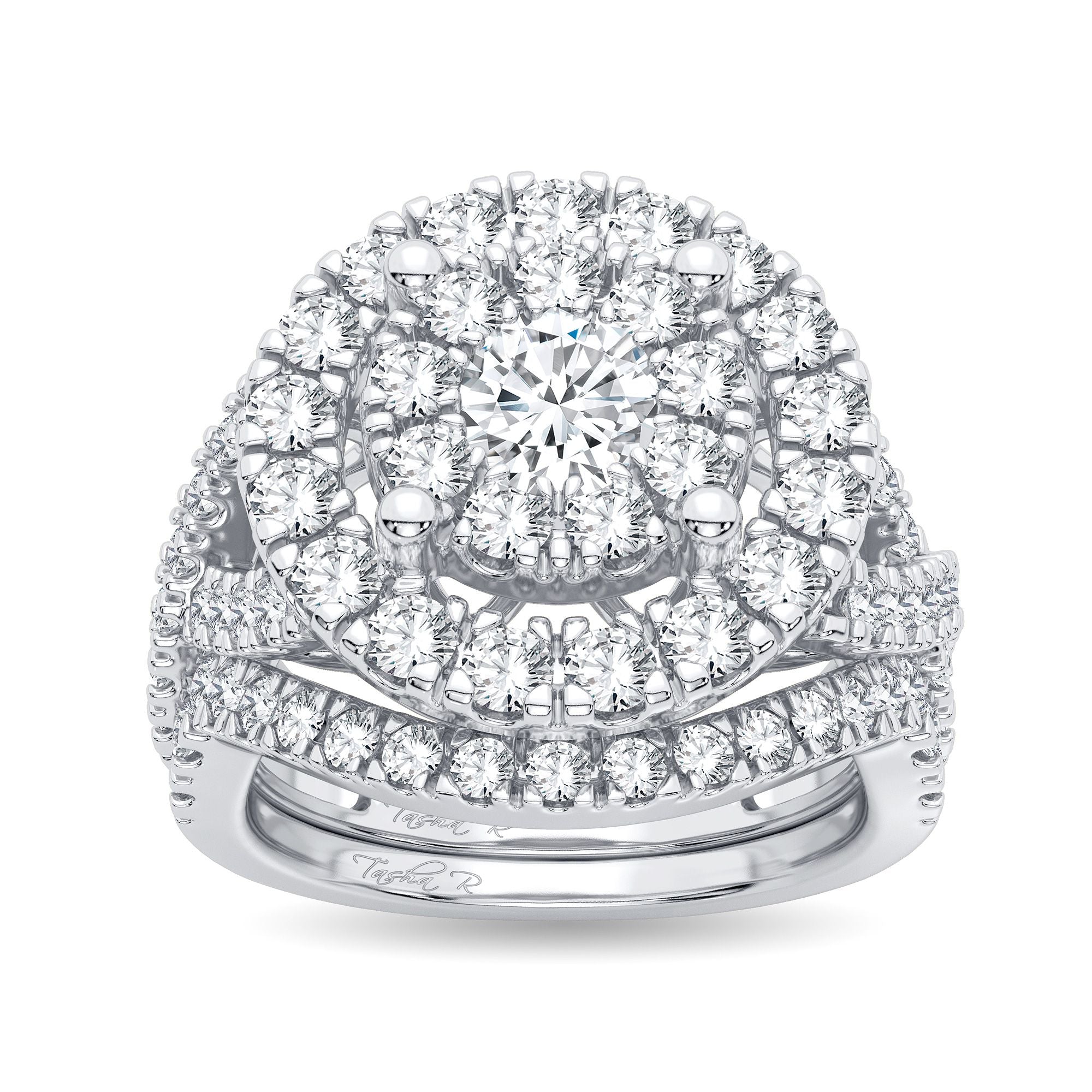 14K White Gold Beautiful 2.00Ct Diamond Bridal Ring