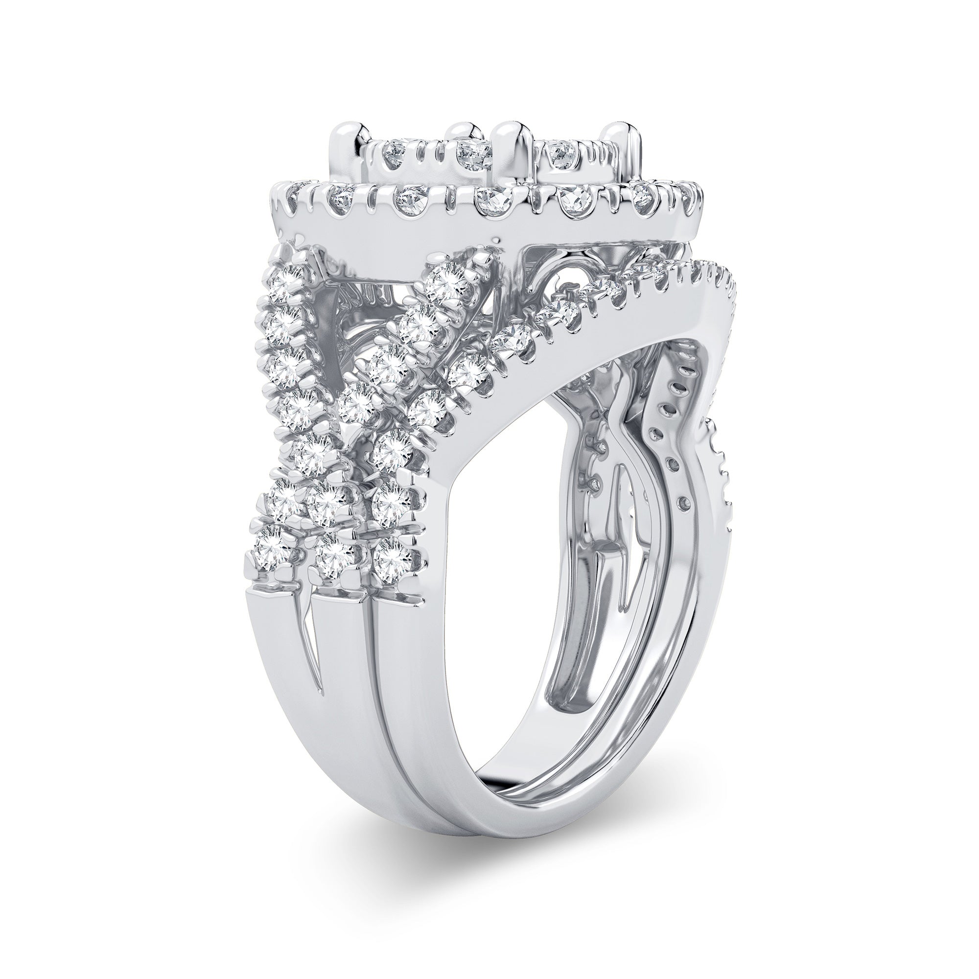 14K White Gold Beautiful 2.00Ct Diamond Bridal Ring
