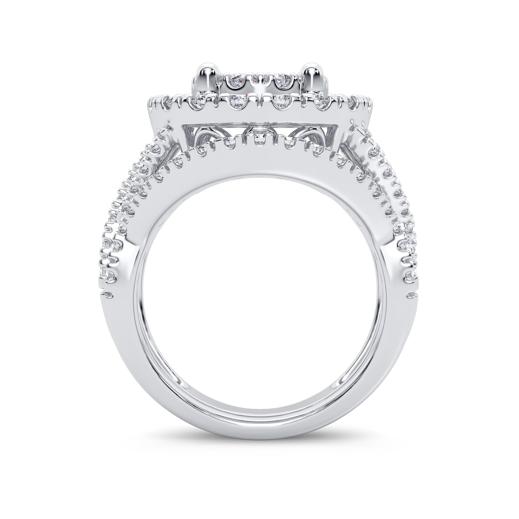 14K White Gold Beautiful 2.00Ct Diamond Bridal Ring