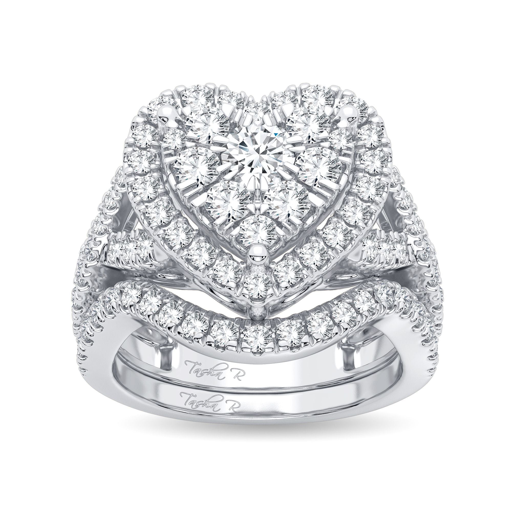 14K White Gold Elegant 2.00Ct Diamond Bridal Ring