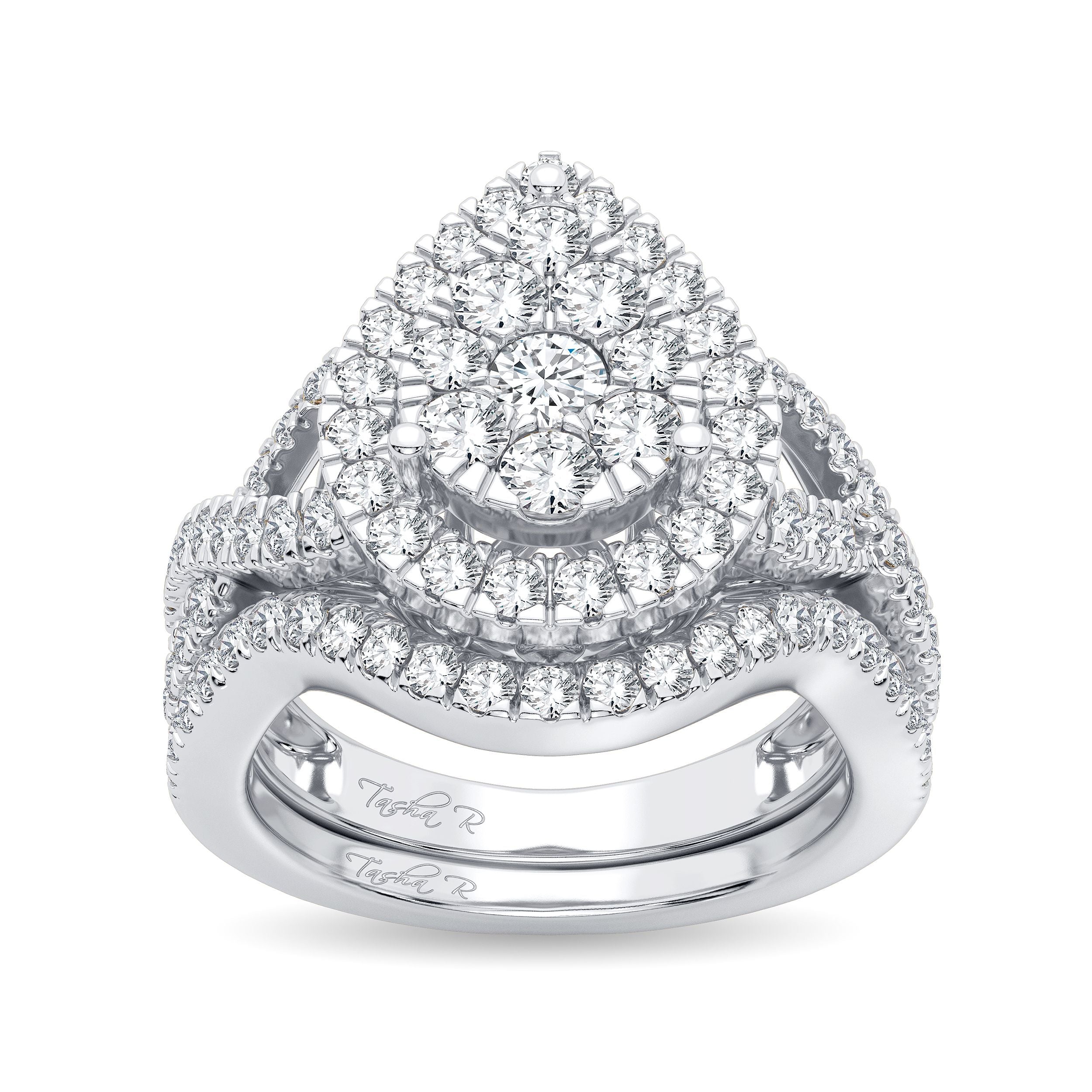 14K White Gold Exquisite 1.50Ct Diamond Bridal Ring