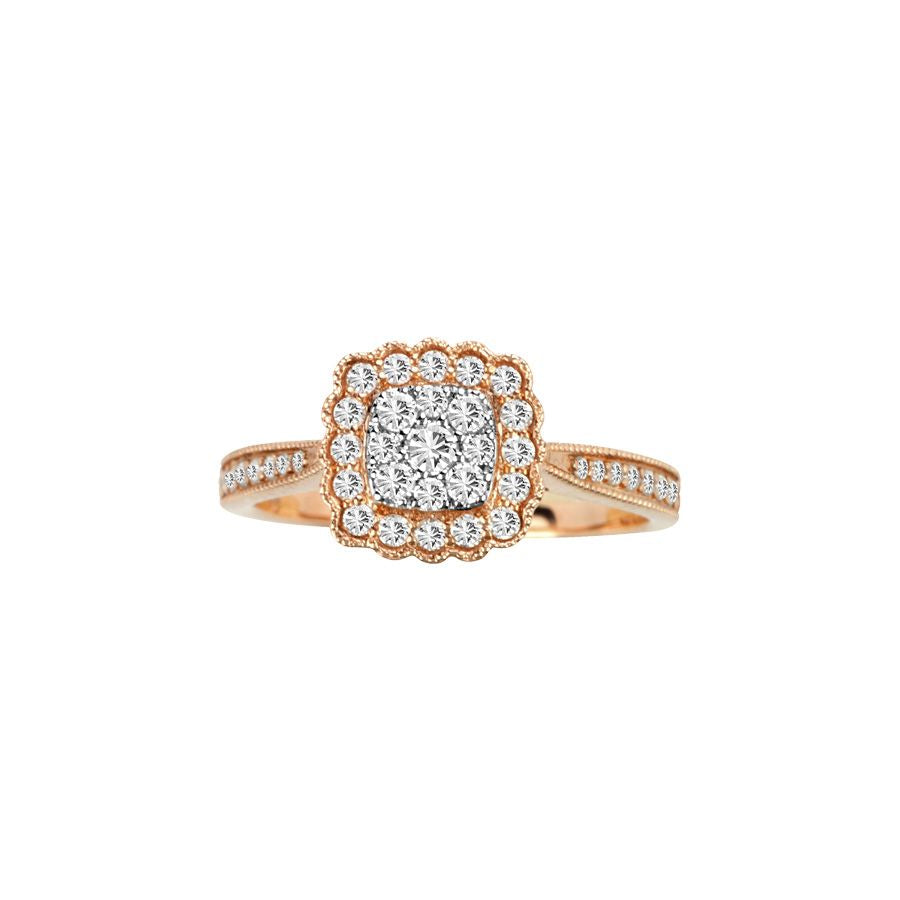 14K Rose Gold Exquisite 0.40Ct Diamond Ring