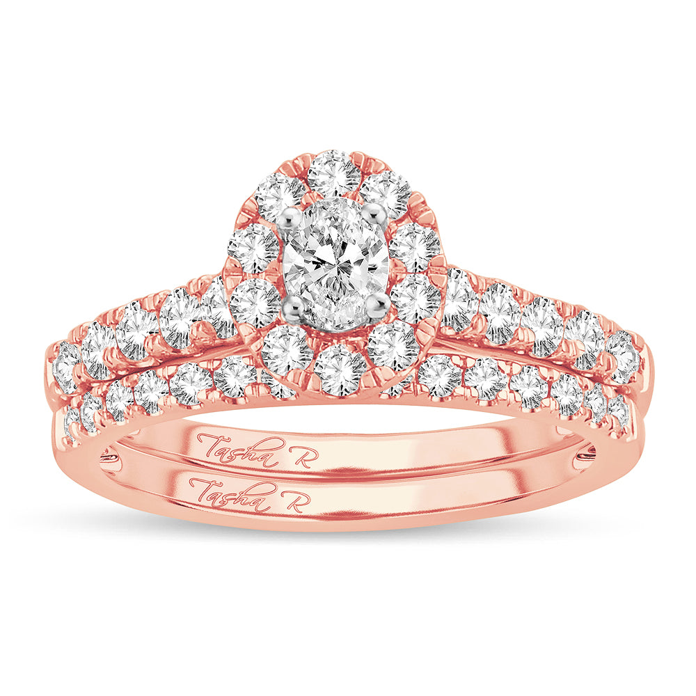 14K Rose Gold Elegant 1.00Ct Fancy Cut Bridal Ring