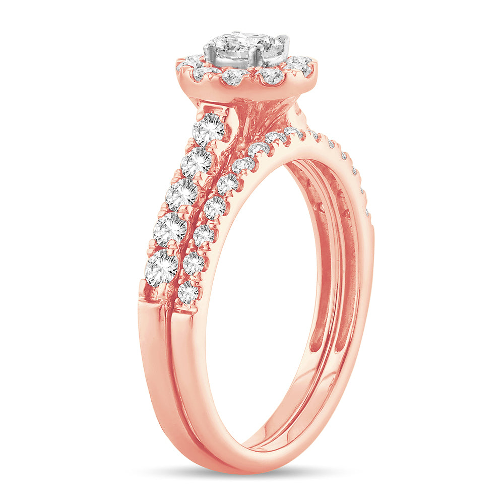 14K Rose Gold Elegant 1.00Ct Fancy Cut Bridal Ring