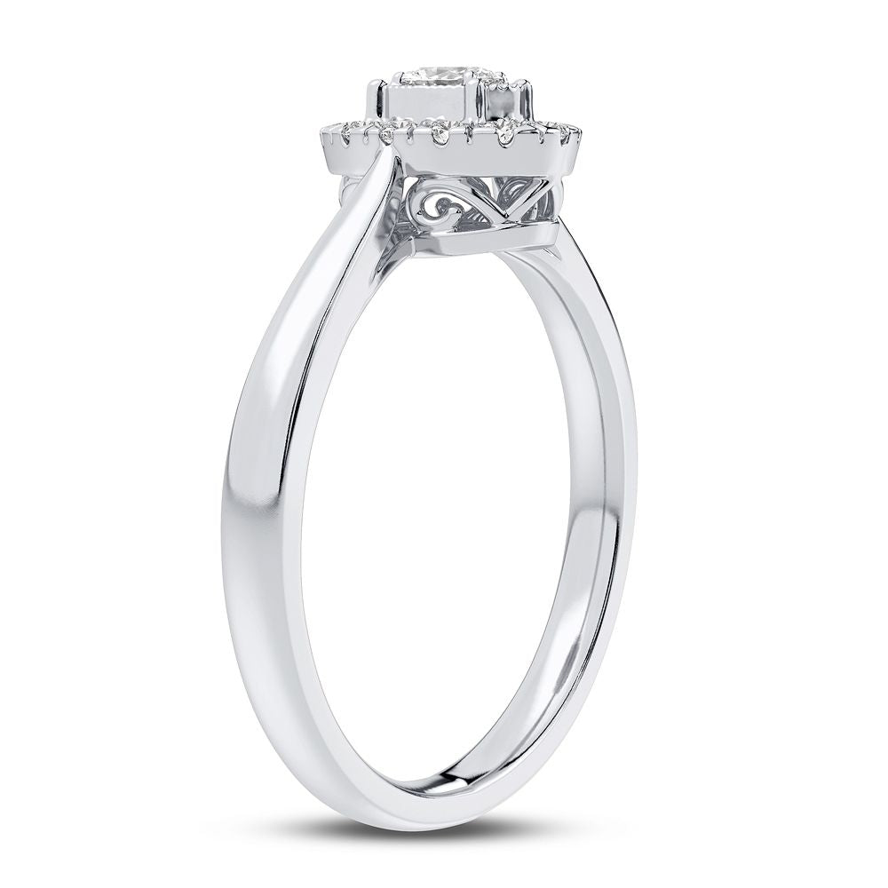 14K White Gold Beautiful 0.25Ct Diamond Ring