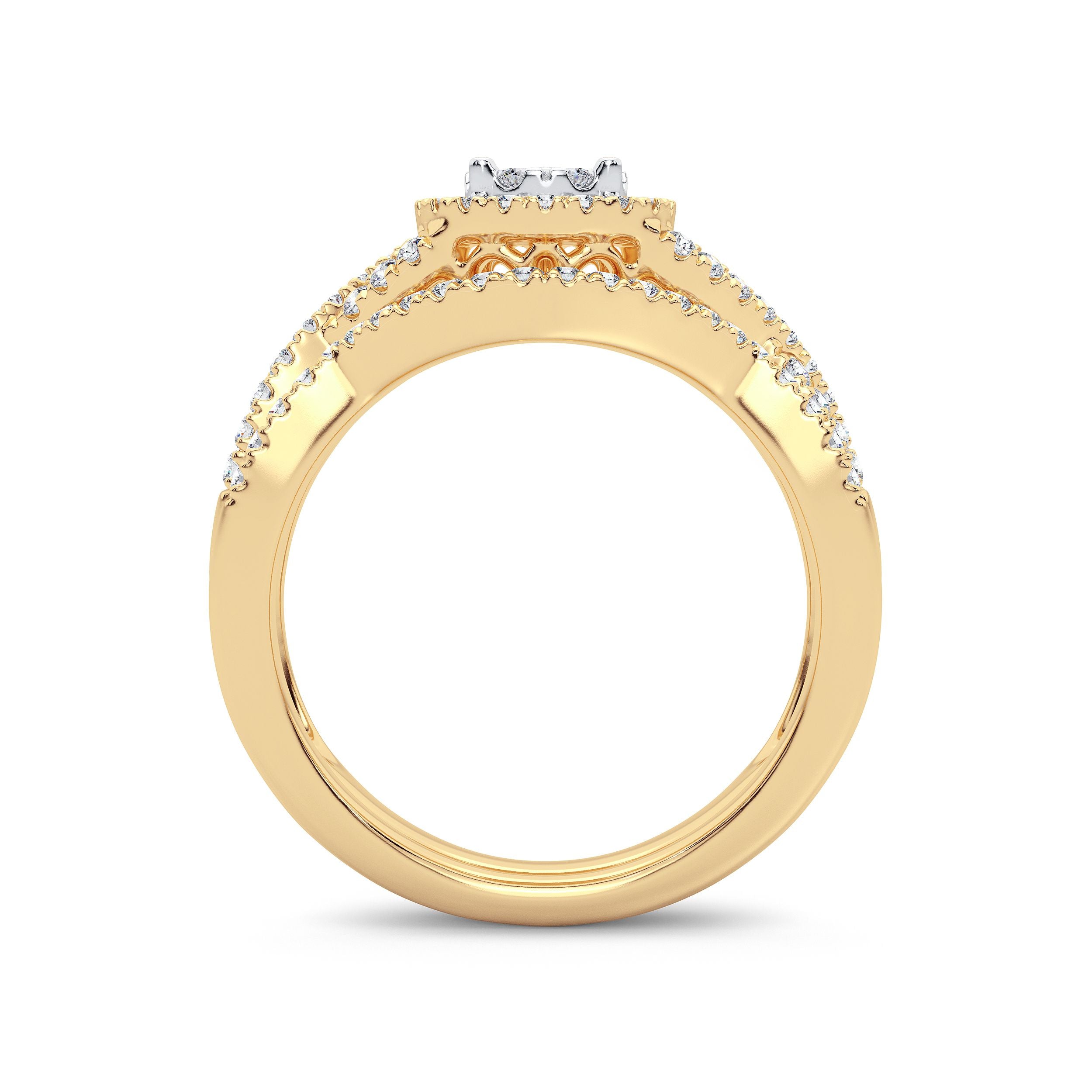 14K Yellow Gold Beautiful 0.50Ct Diamond Bridal Ring
