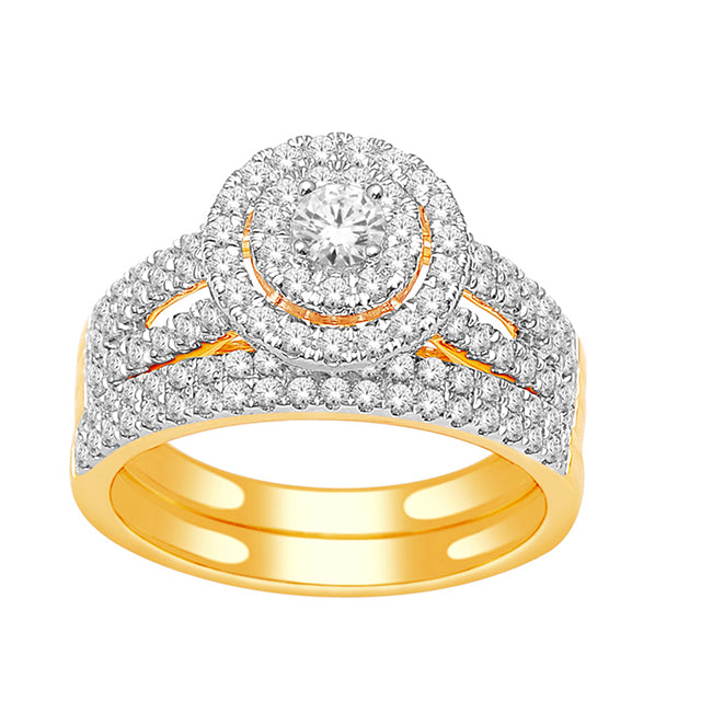 14K Yellow Gold Diamond Ladies Bridal Ring With 0.50Ct Round Diamonds