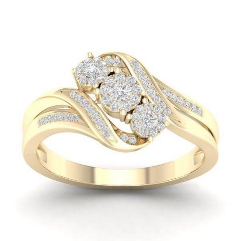 14K Yellow Yellow Gold Ladies Ring With 0.25 Ct Round Diamonds
