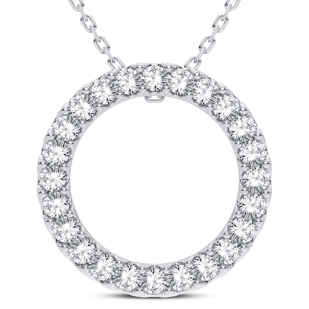 14K White Gold Magnifcnet 0.50Ct Diamond Pendant