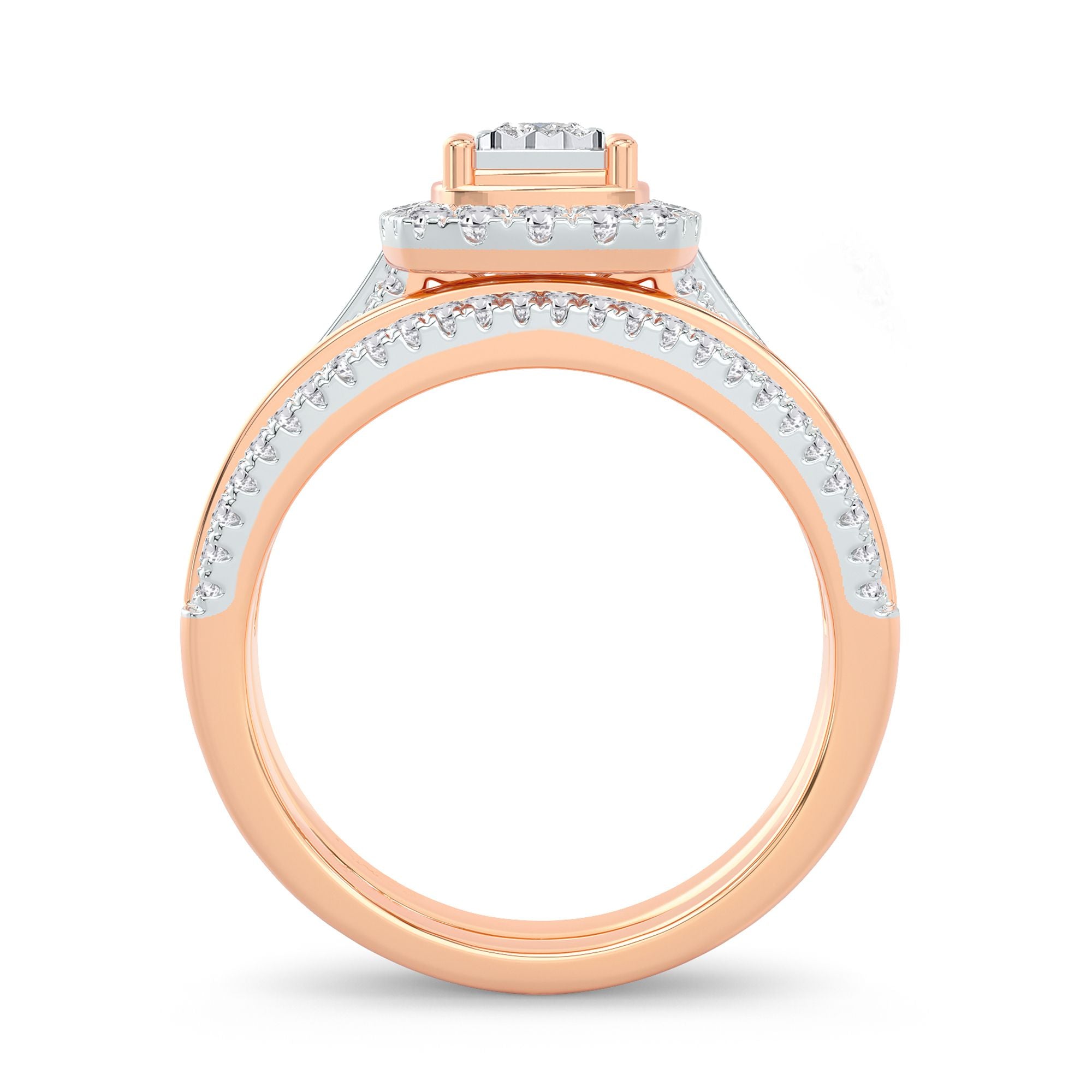 14K Rose Gold Gorgeous 0.64Ct Diamond Bridal Ring