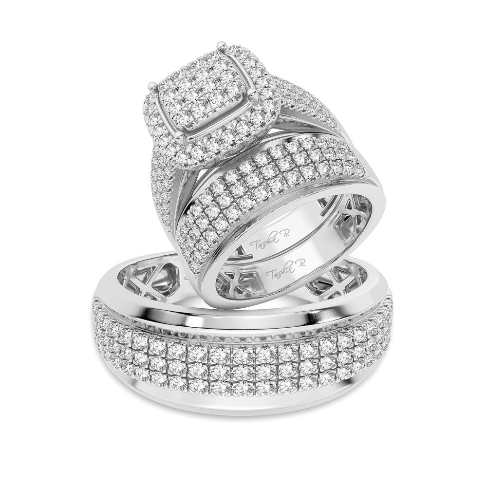14K White Gold Gorgeous 2.00Ct Diamond Trio Set