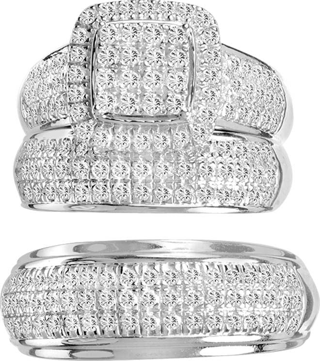 14K White Gold Magnifcnet 2.00Ct Diamond Tro Set