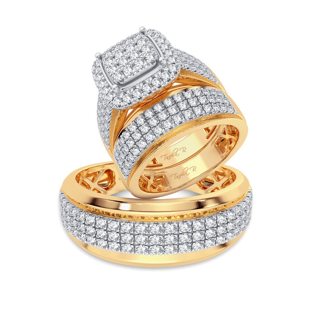 14K Yellow Gold Beautiful 2.00Ct Diamond Trio Set