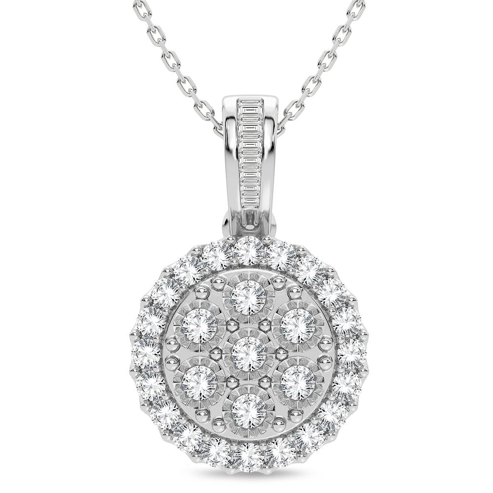 14K White Gold Magnifcnet 1.00Ct Diamond Pendant