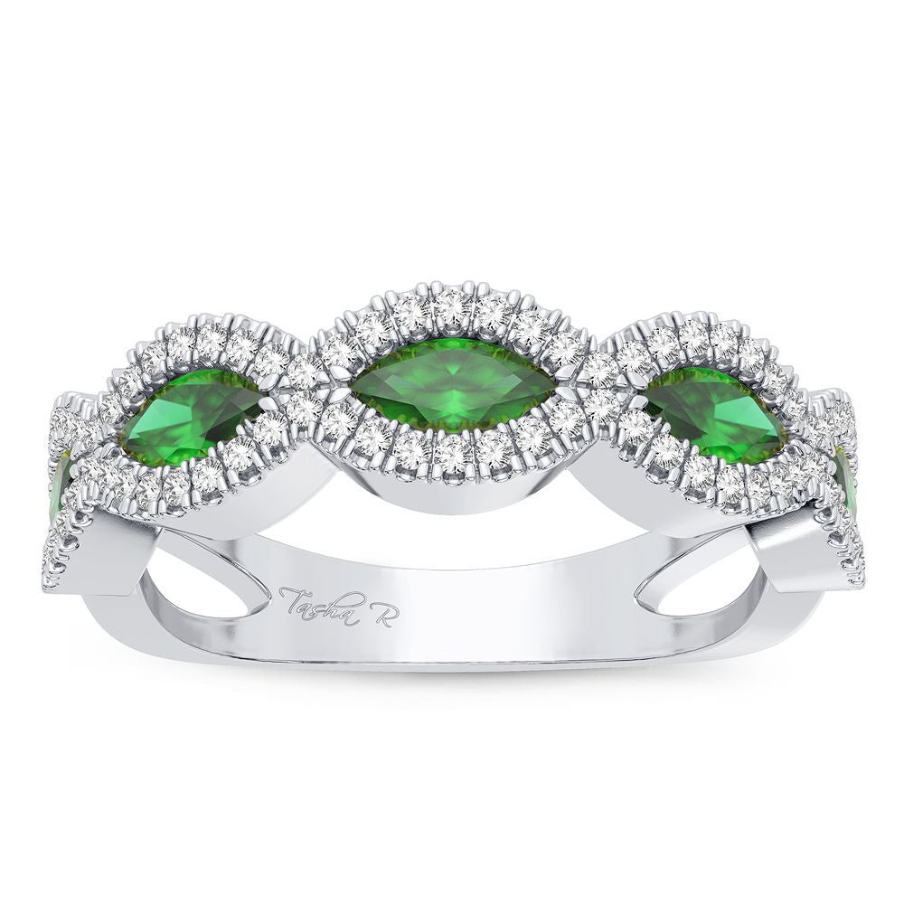 14K White Gold Exquisite 0.20Ct Diamond Band