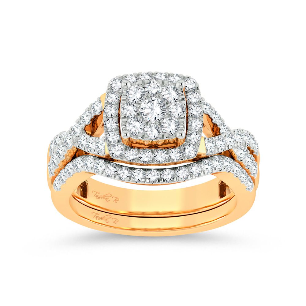 14K Yellow Gold 1.00Ct Diamond Bridal Ring