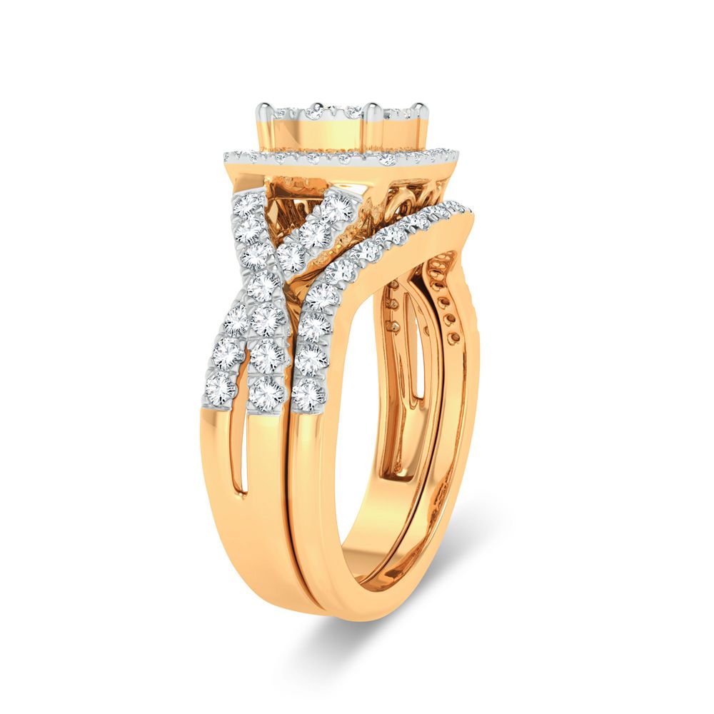 14K Yellow Gold 1.00Ct Diamond Bridal Ring