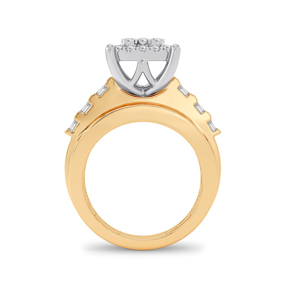 10K Yellow Gold Elegant 1.00Ct Diamond Ring