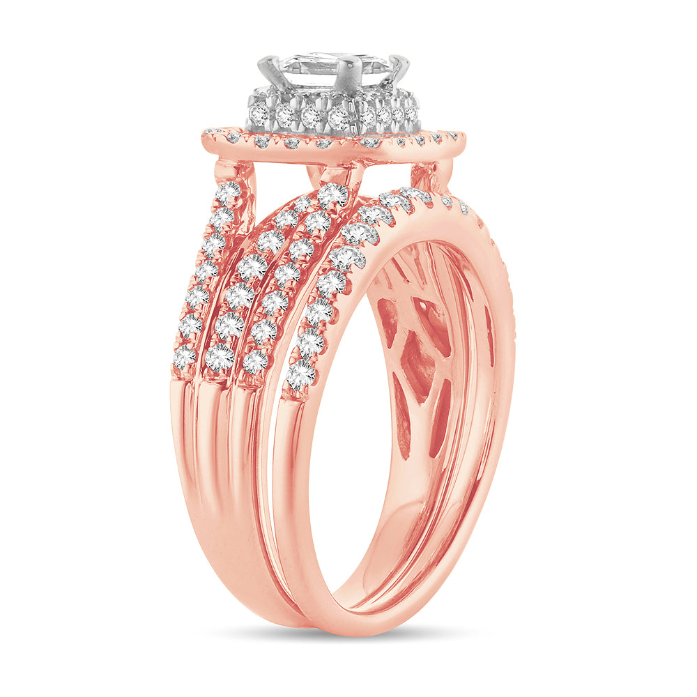 14K Rose Gold Beautiful 1.50Ct Diamond Bridal Ring