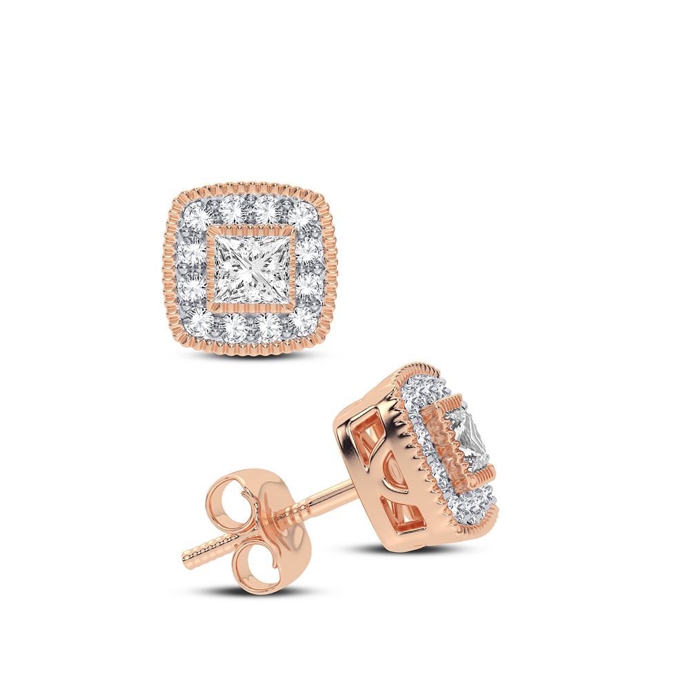 14K Rose Gold Magnifcnet 0.25Ct Diamond Earring