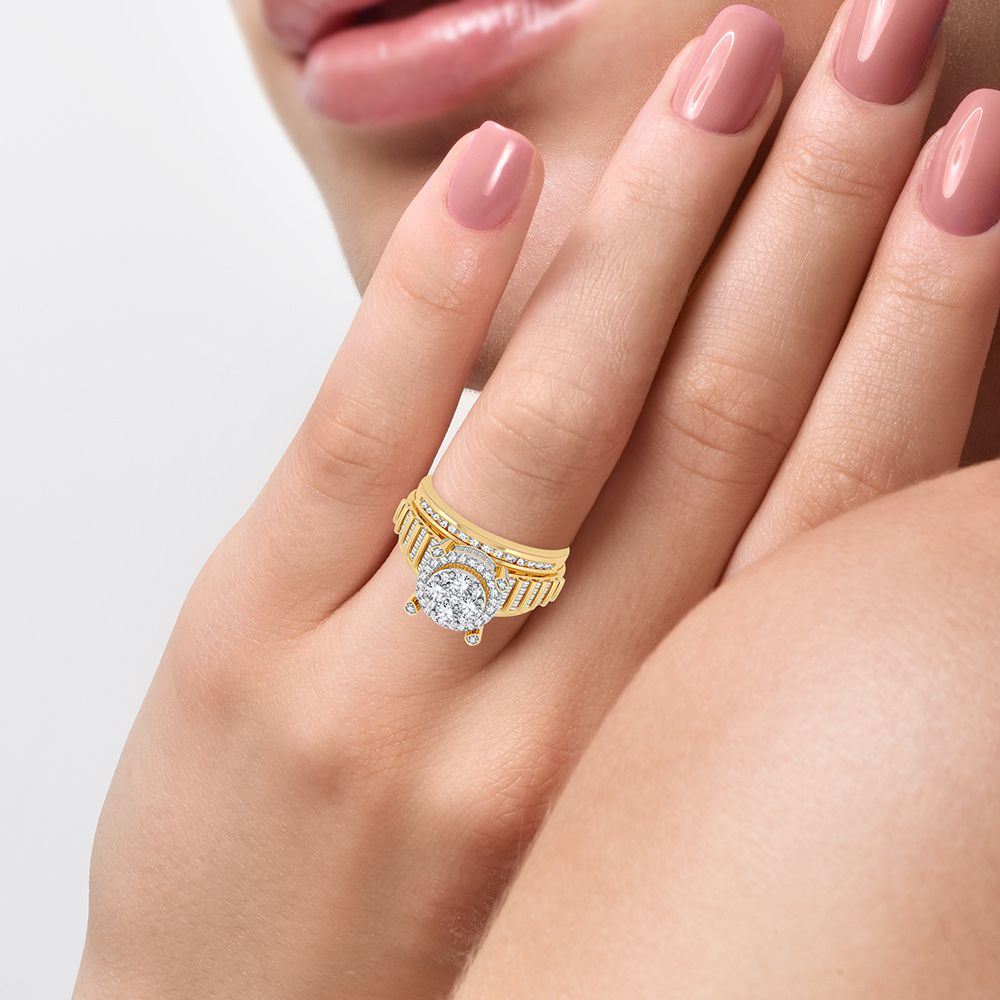 14K Yellow Gold Dazzling 1.00Ct Diamond Ring