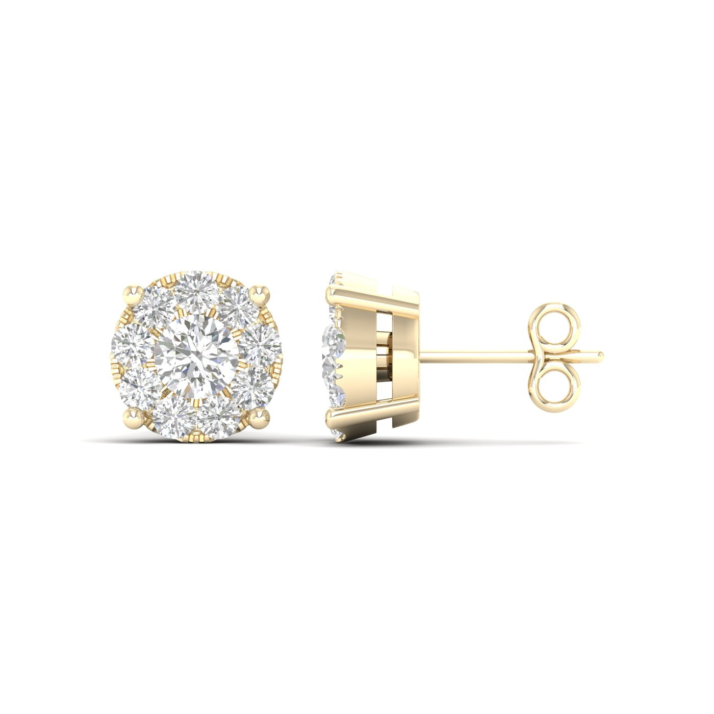14K Yellow Yellow Gold Earring With 0.25 Ct Round Diamonds