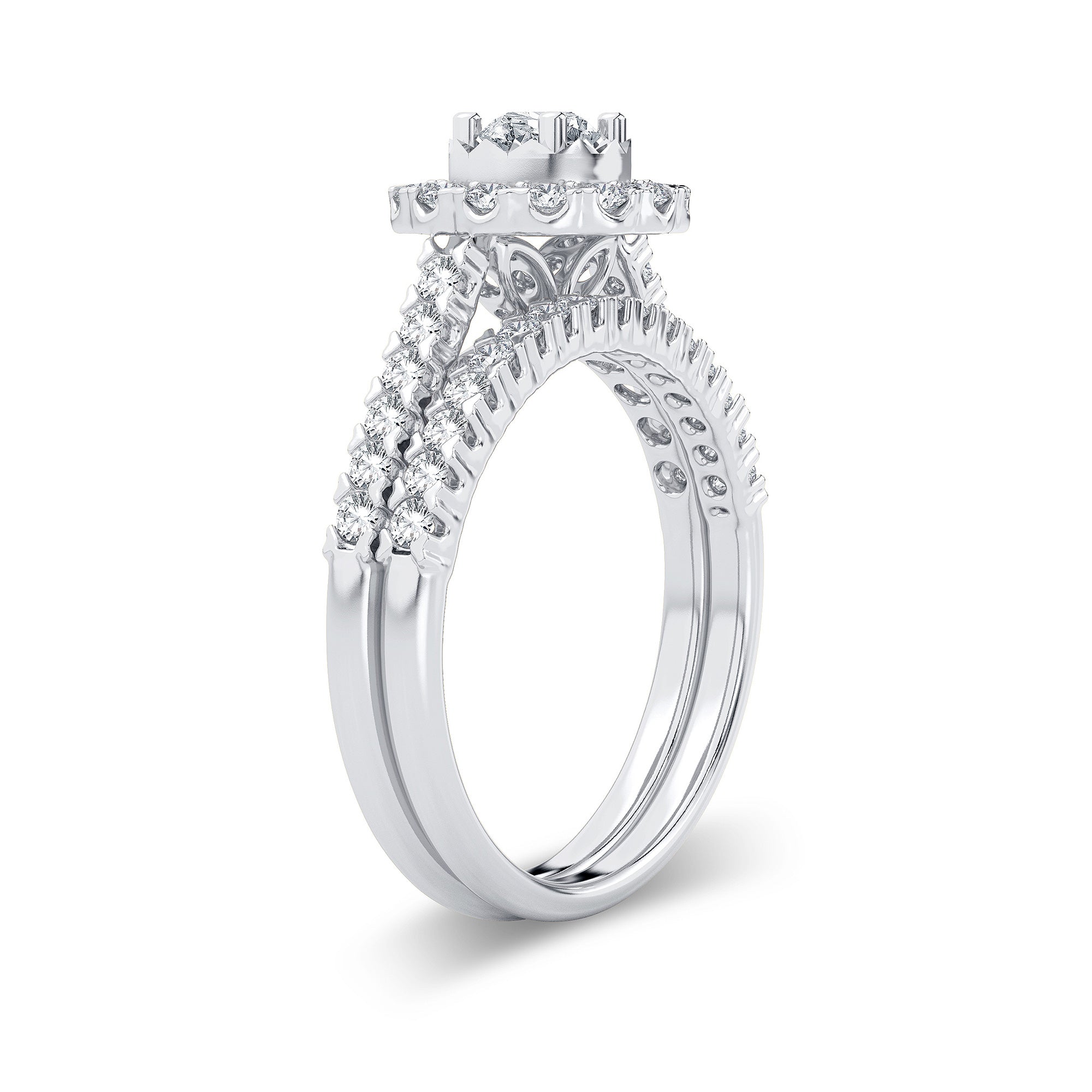 14K White Gold Gorgeous 1.00Ct Diamond Bridal Ring