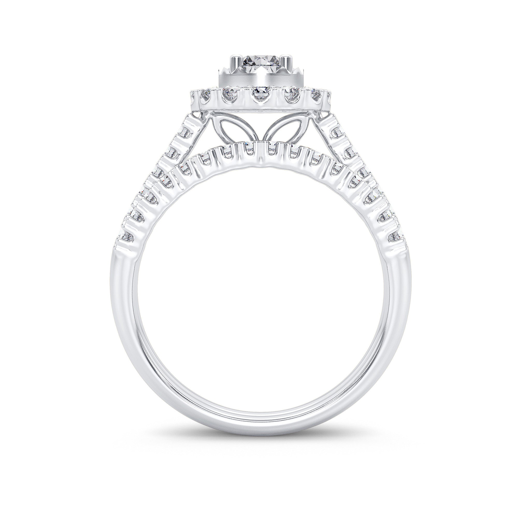 14K White Gold Gorgeous 1.00Ct Diamond Bridal Ring
