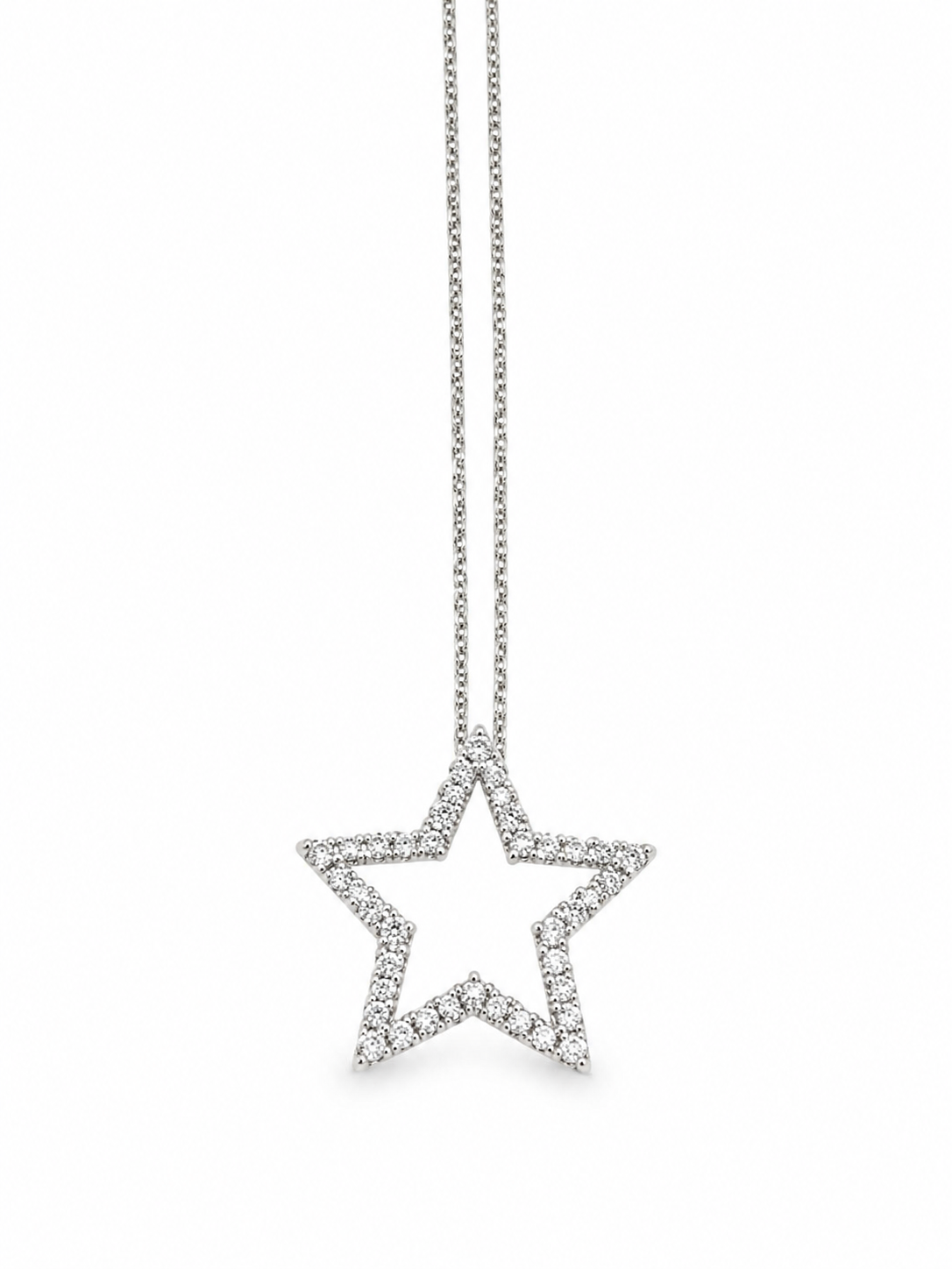 Sterling Silver 925 Cubic Zirconium Star Necklace