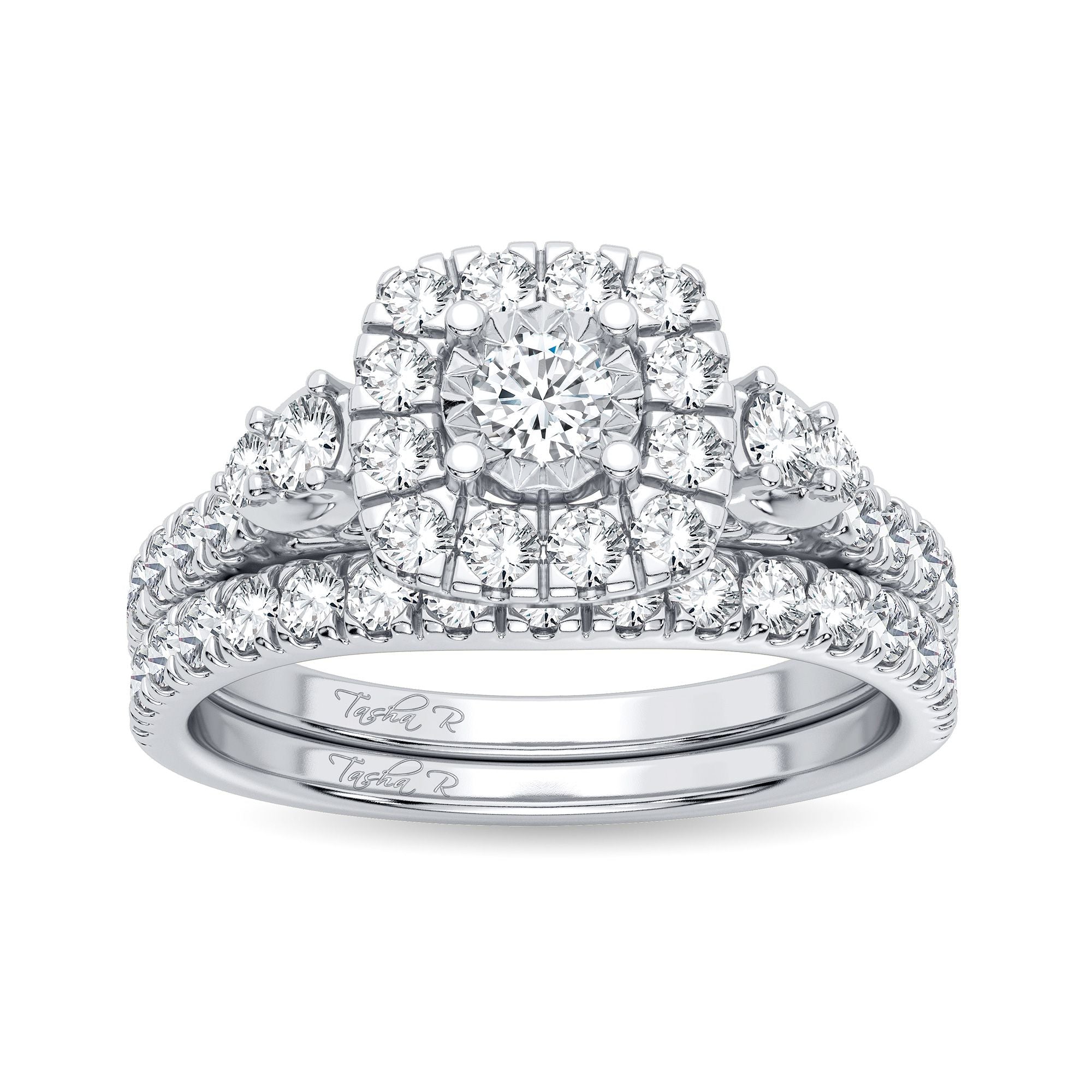 14K White Gold Magnifcnet 1.00Ct Diamond Bridal Ring