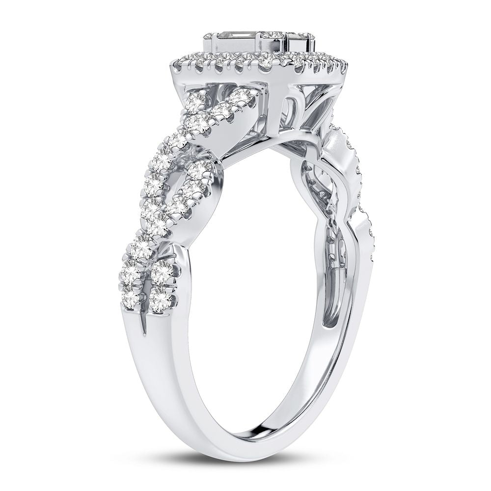 14K White Gold Exquisite 0.50Ct Diamond Ring