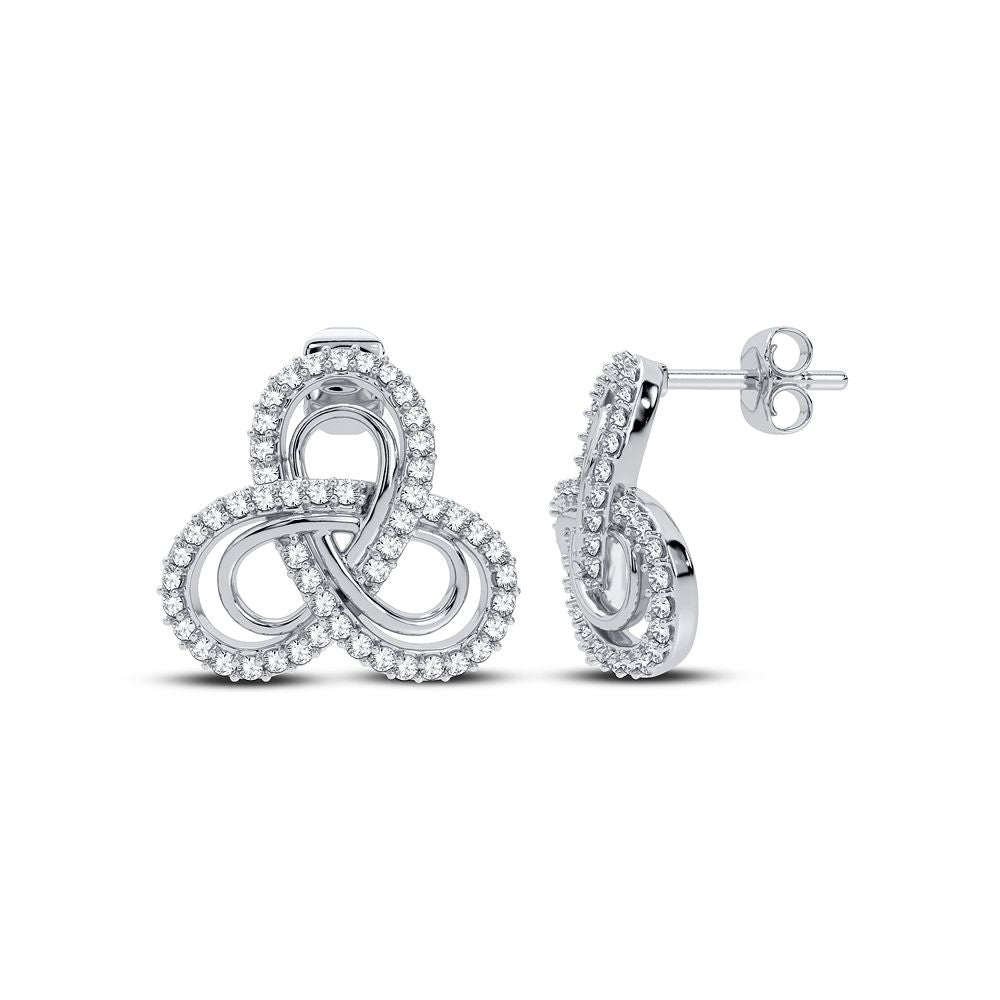 14K White Gold Dazzling 0.42Ct Diamond Earring