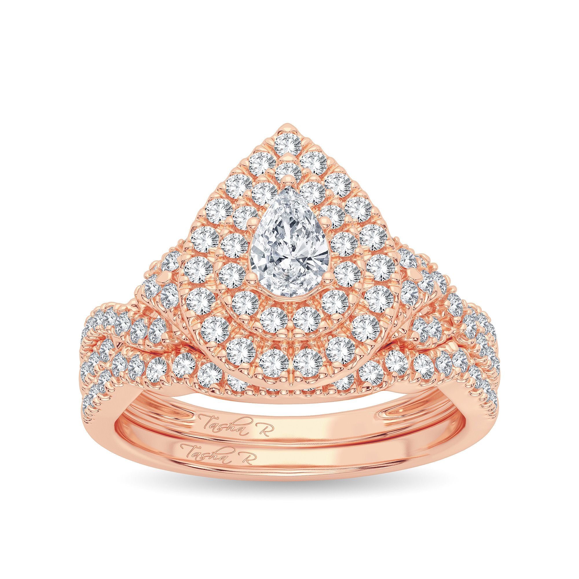14K Rose Gold Exquisite 1.00Ct Diamond Bridal Ring