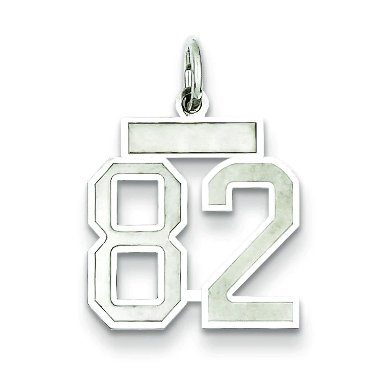 Sterling Silver Small Satin Number 82 Qps82