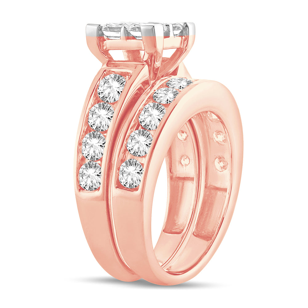 14K Rose Gold Gorgeous 3.00Ct Diamond Bridal Ring