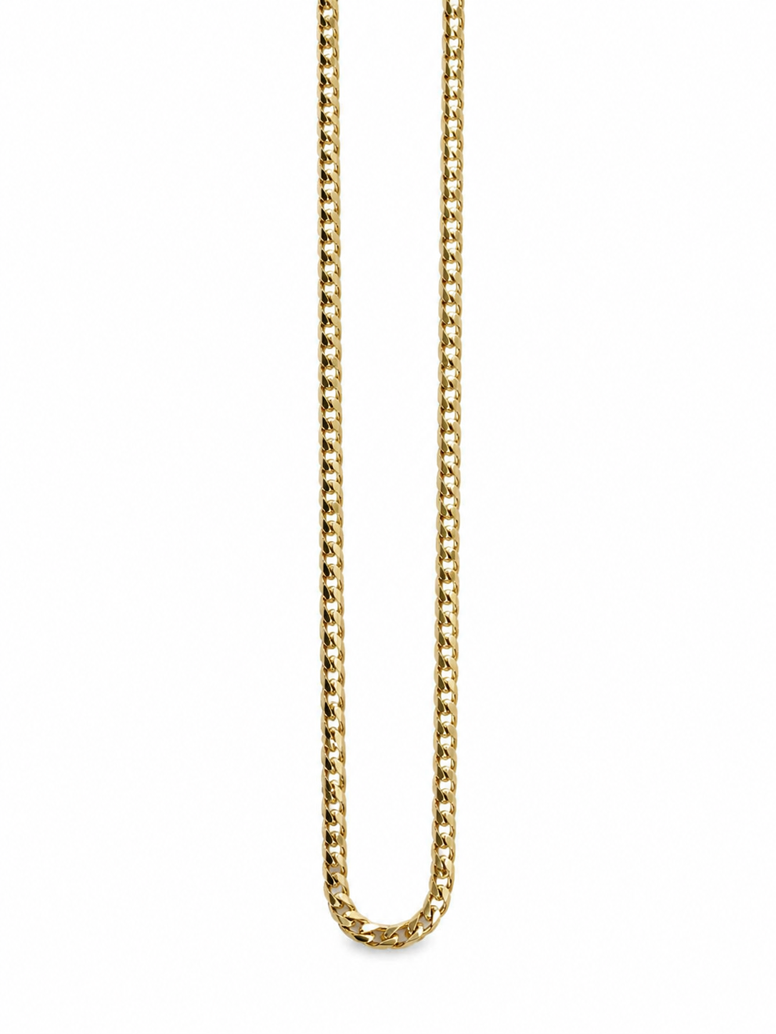 10KT Yellow Gold Diamond Cut 2 MM Franco Link Chain