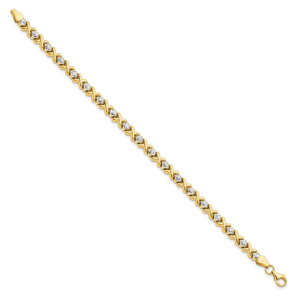 10K Yellow Gold With Rhodium D/C Bracelet