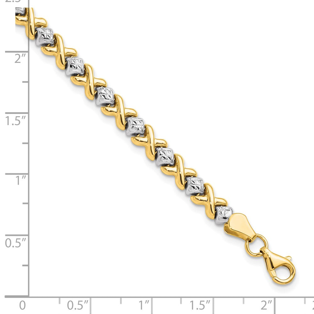 10K Yellow Gold With Rhodium D/C Bracelet