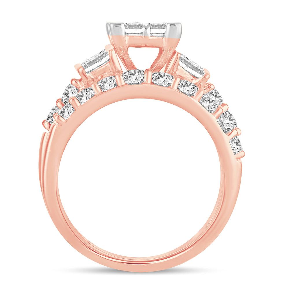 14K Rose Gold Magnifcnet 2.00Ct Diamond Bridal Ring