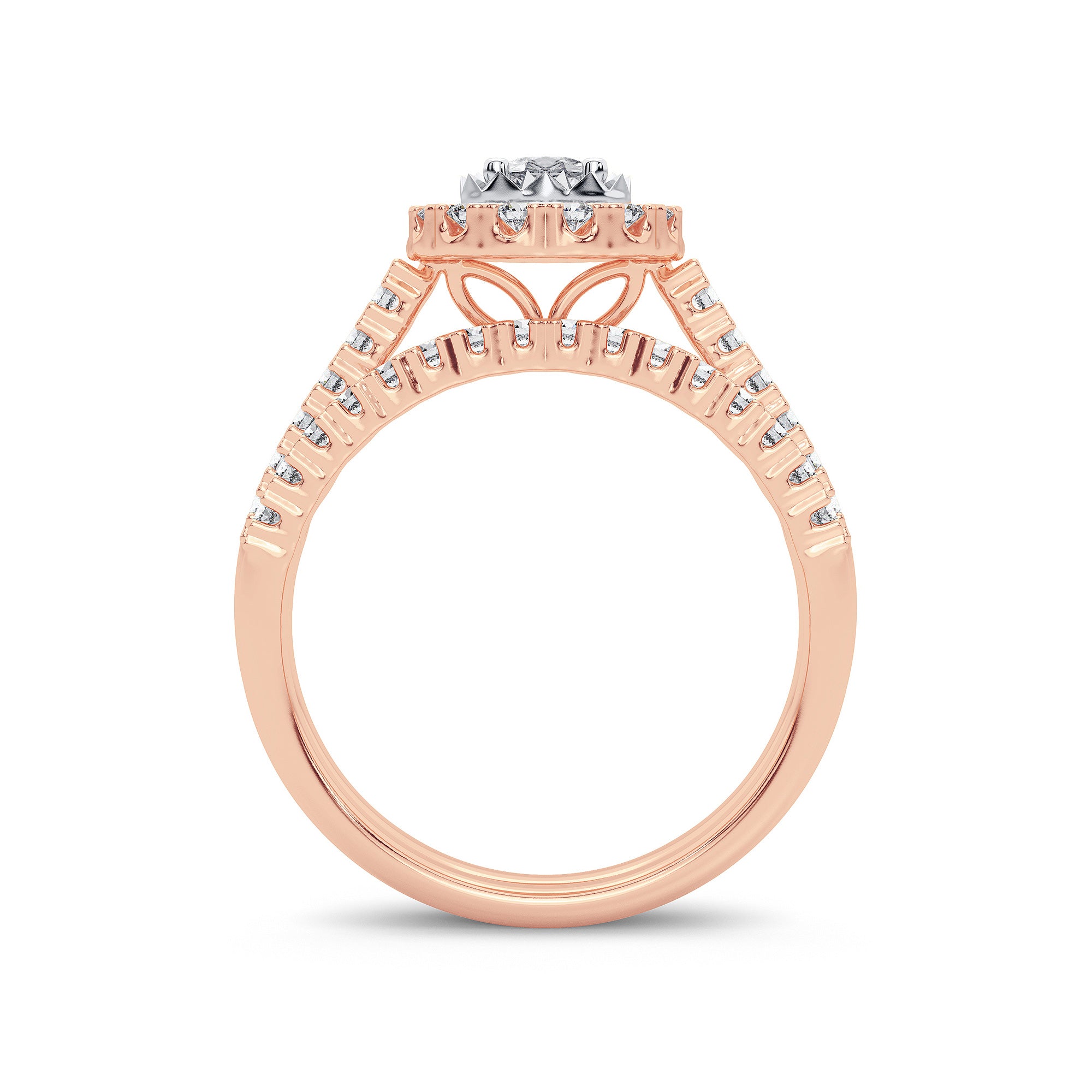 14K Rose Gold Gorgeous 1.00Ct Diamond Bridal Ring