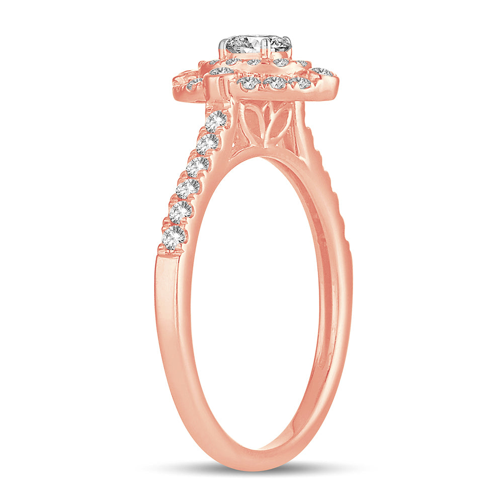 14K Rose Gold Gorgeous 0.50Ct Diamond Ring