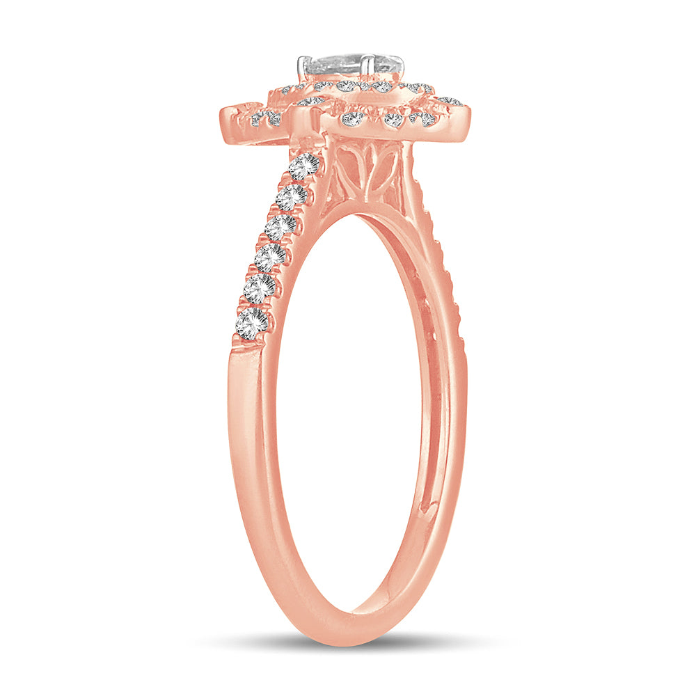 14K Rose Gold Magnifcnet 0.50Ct Diamond Ring