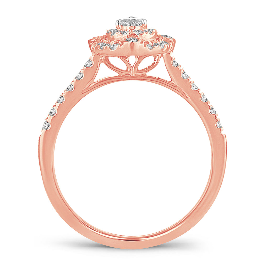 14K Rose Gold Magnifcnet 0.50Ct Diamond Ring
