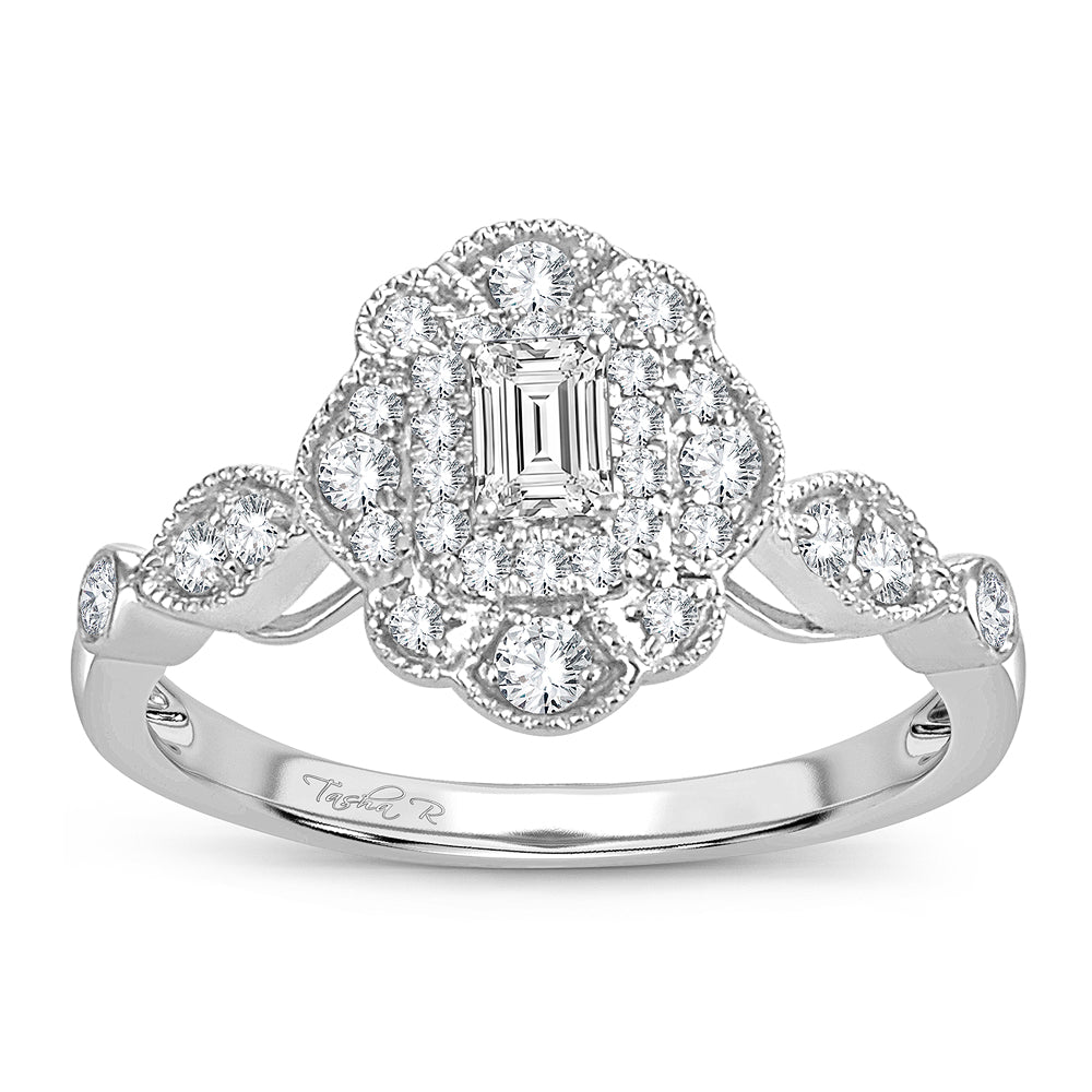 14K White Gold Beautiful 0.50Ct Diamond Ring
