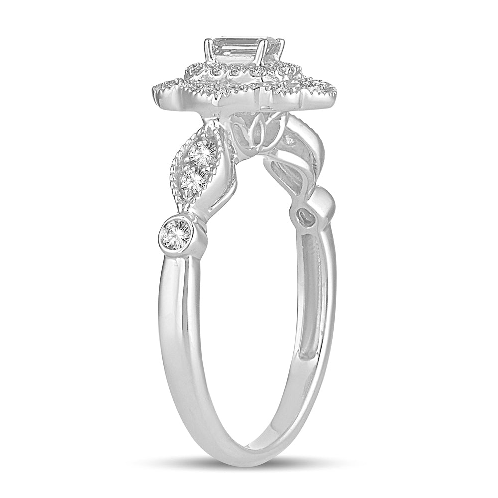 14K White Gold Beautiful 0.50Ct Diamond Ring